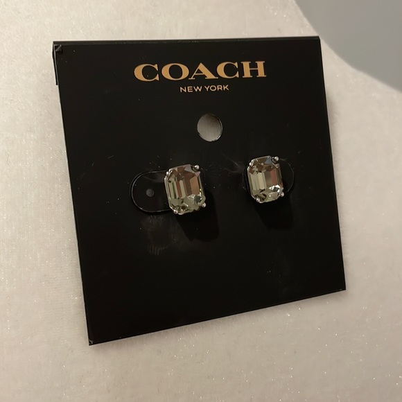 Coach silver grey earrings
